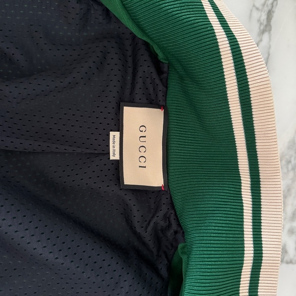 GUCCI Green Cotton/Poly blend Jacquard Zip up TRACK Jacket Sweatshirt, size Lg. - Picture 13 of 13